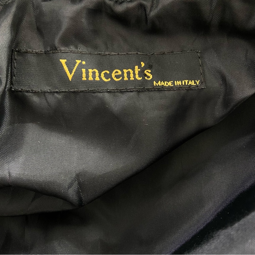 Vincent’s charcoal gray black belted leather moto biker jacket. - Picture 10 of 15